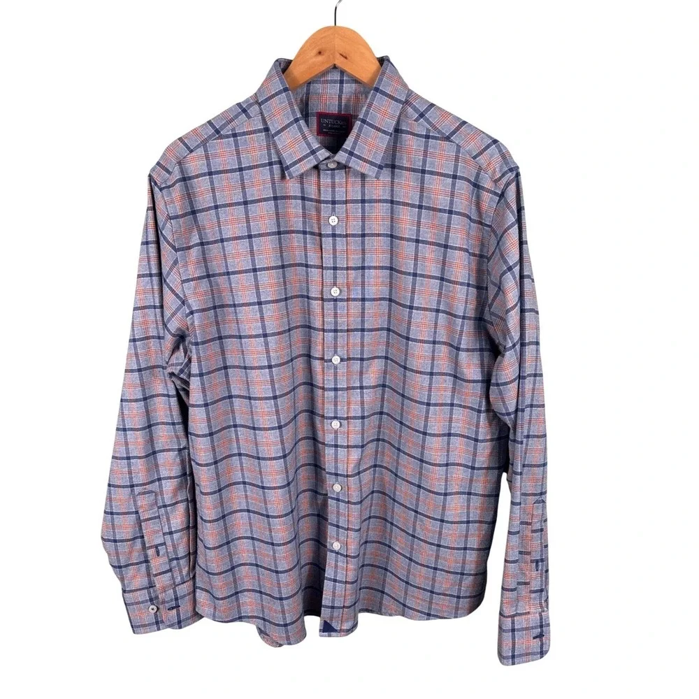 UNTUCKit Bernardo Plaid Long Sleeve Button Down Shirt Men Size XL Casual Western
